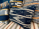 Load image into Gallery viewer, Ikat stripe rectangular antique African cotton cushion
