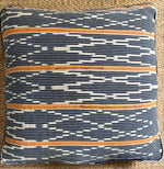 Load image into Gallery viewer, Ikat stripe square antique African cotton cushion
