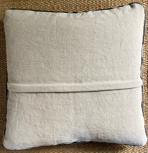 Ochre stripe antique African cotton cushion