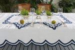 Load image into Gallery viewer, Scallop Tablecloth – Indigo
