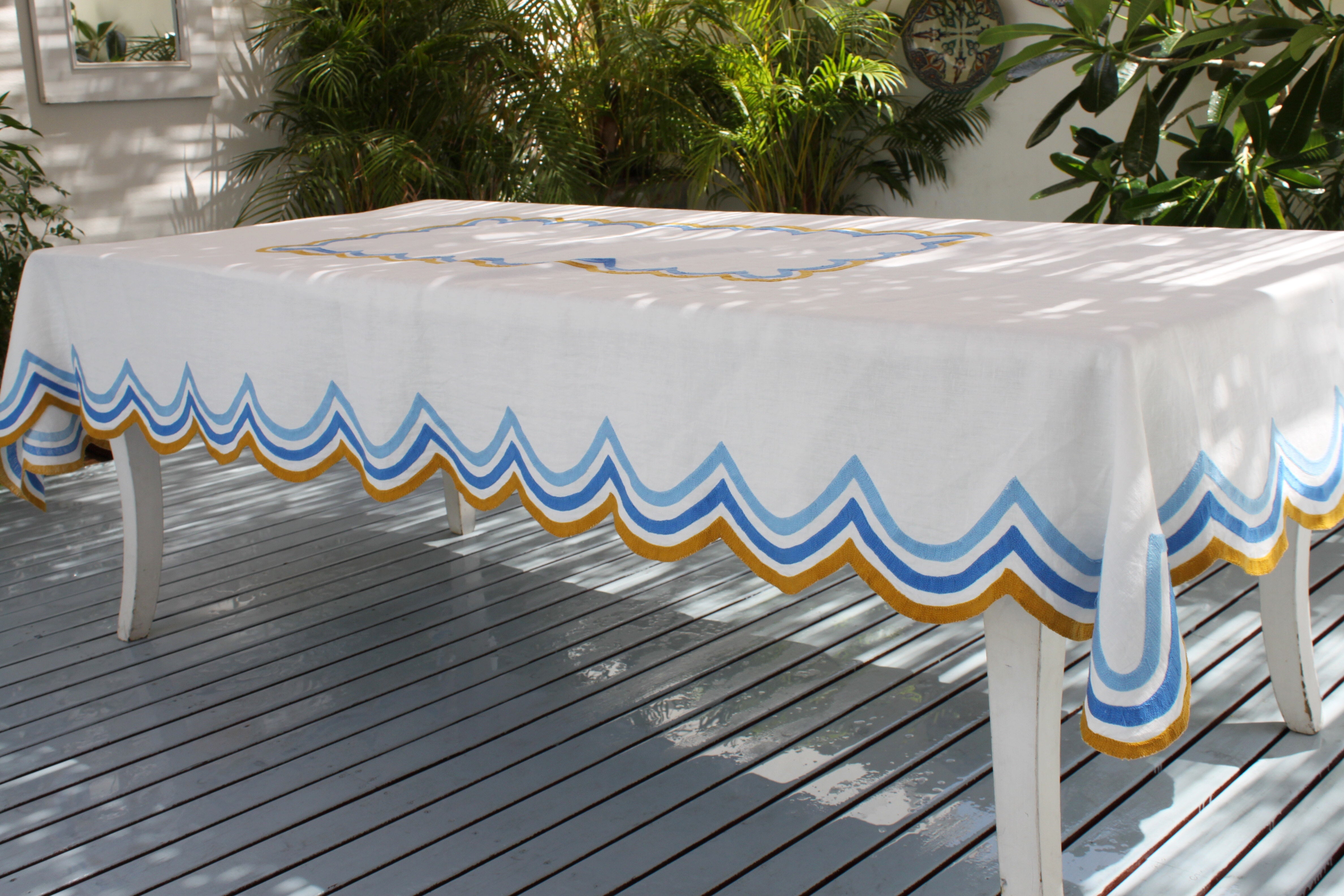 Triple Scallop Tablecloth – Ochre