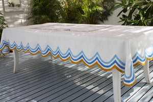 Triple Scallop Tablecloth – Ochre