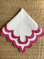 Load image into Gallery viewer, Scallop Napkin - Raspberry
